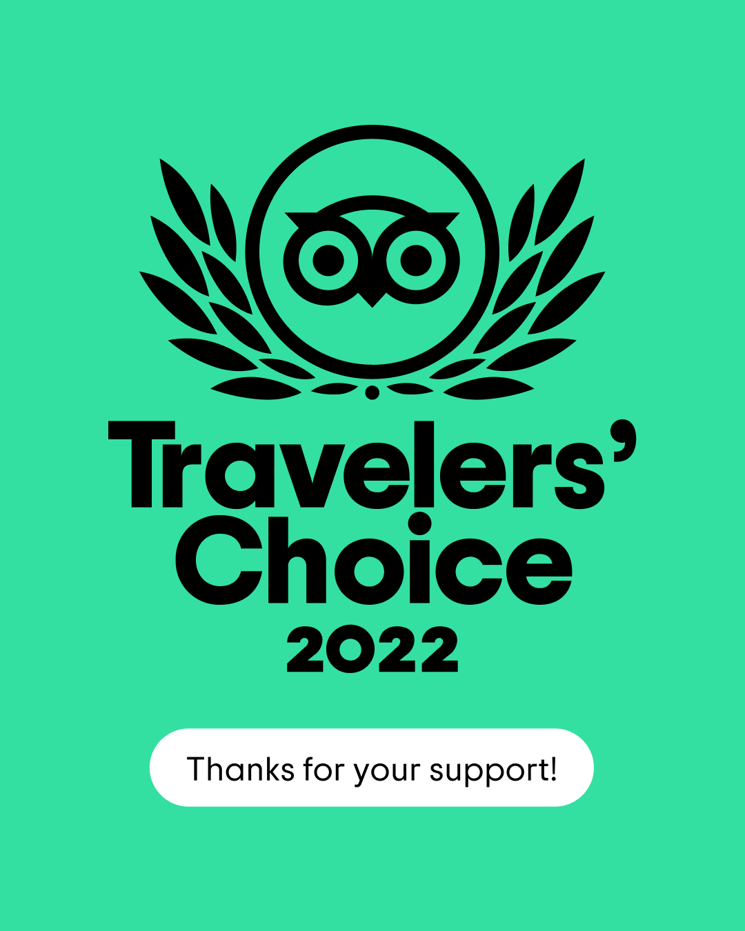Travelers' Choice 2022 Award.